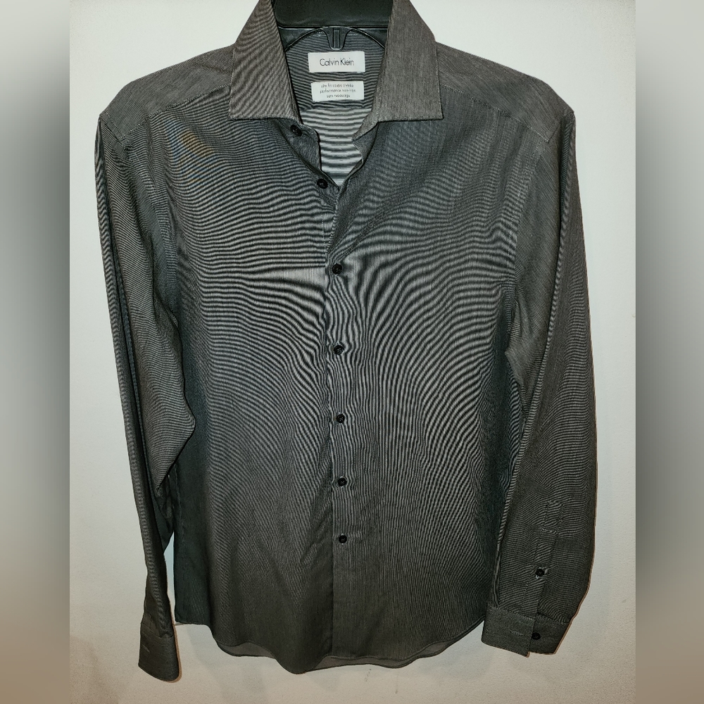 Dusty Grey Slim Fit Calvin Klein Dress Shirt